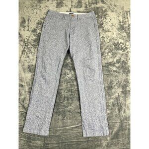 J.Crew The Sutton Mens Chambray Pants 32x32 Light Blue Slim Fit Linen-Blend